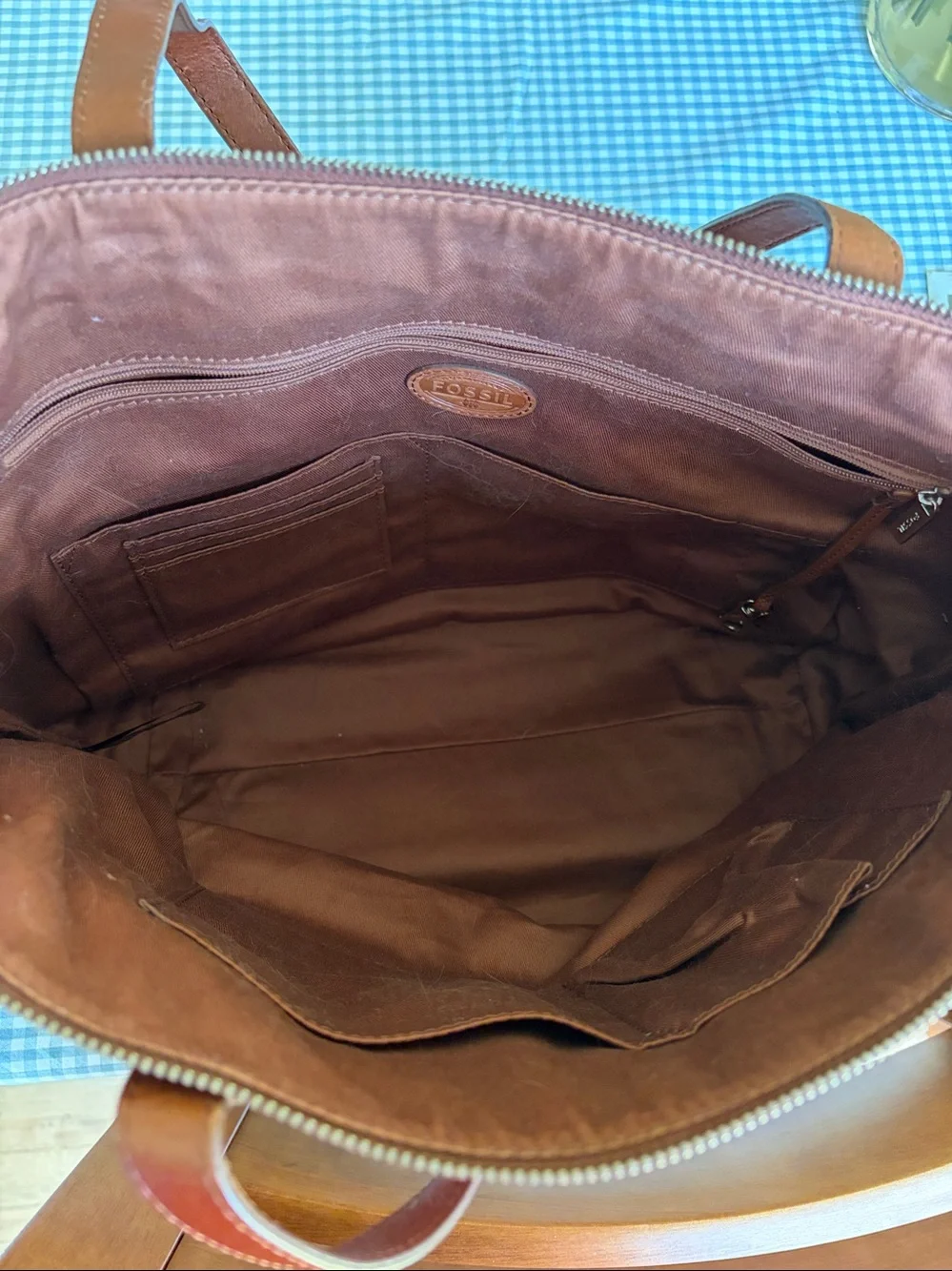Fossil Tan Leather Tote Bag - Picture 4 of 6